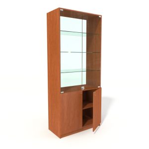 Офисный шкаф Пальма 1-2 (задняя стенка стекло) - фото